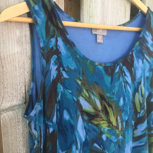 J.Jill blue feather stretch tank - size XS - Picture 3 of 7